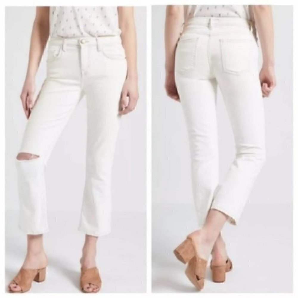 Current Elliott Kick Jeans 32 NWT Electric Destroy Ankle Cropped Distressed